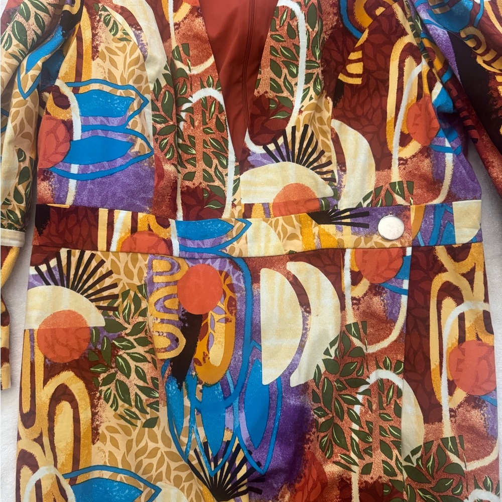 Colorful Abstract Patterned Blazer